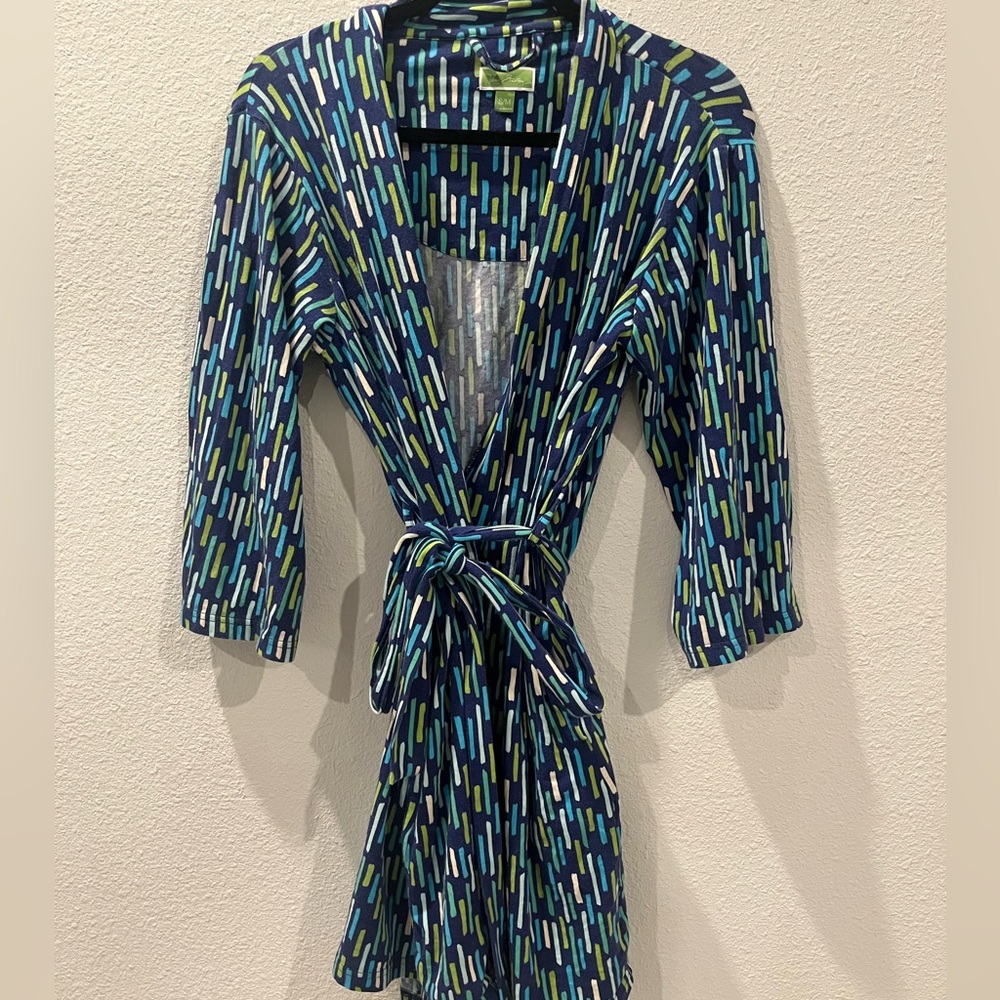 Vera Bradley Blue and Green Patterned Robe